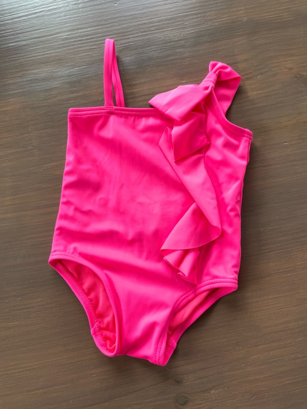 Baby Gap Hot Pink Drape Ruffle One Piece Swimsuit Size 3-6M